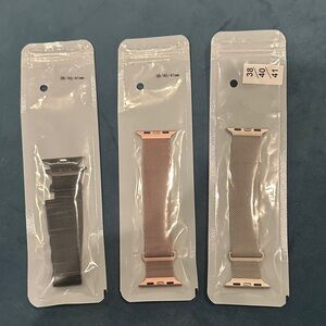 Elegant Mesh Watch Bands for Smartwatches - Black, Rose Gold, Silver